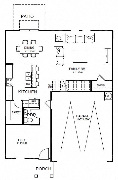 Floor plan for 4 beds, 2.5 baths, 2060 sqft